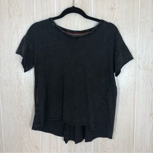 Anthropologie Pilcro Gray Diversity Pride Pleated Back Short Sleeve Top